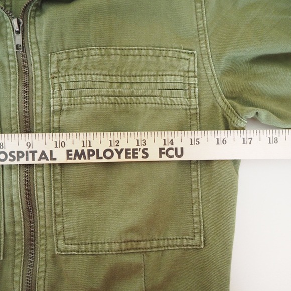 Free People Charlie Utility Jumpsuit Coveralls Olive Army Green Sz 4 No Belt - Picture 3 of 13